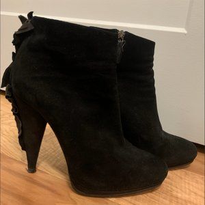 Black Suede Prada Booties